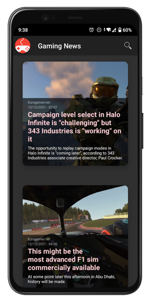 GamingNews app screenshot